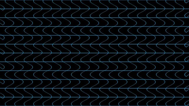 Retro perspective grid landscape with futuristic flowing motion