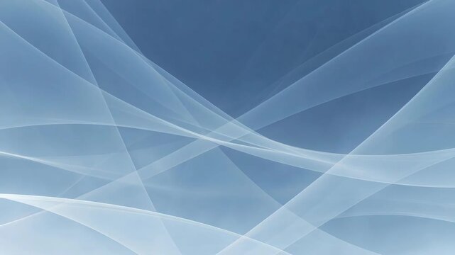 Soft translucent wave lines flowing across a blue background in a smooth abstract style, symbolizing clarity and calmness