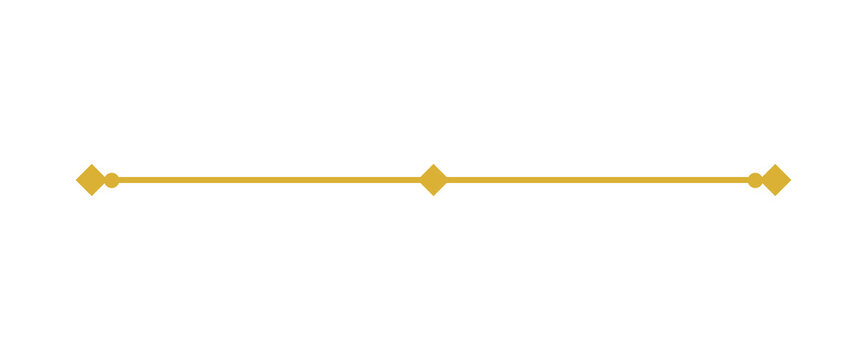 Golden ornamental divider line. Minimal geometric separator. Elegant decorative border for invitations, certificates and luxury designs.