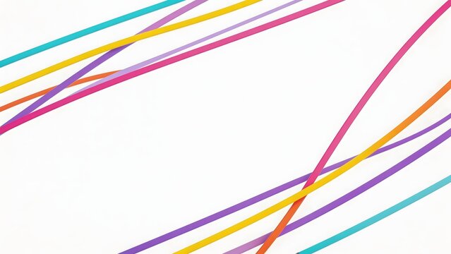 Colorful diagonal lines on white background