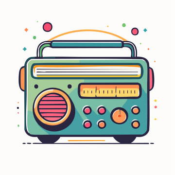 Retro Boombox Illustration
