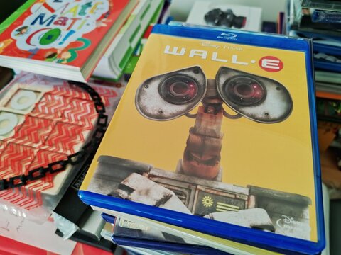 Rome, Italy &ndash; May 25, 2026, a Blu-ray of WALL&bull;E (short for Waste Allocation Load Lifter Earth-Class), the protagonist of the Disney-Pixar animated masterpiece.