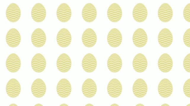 Smooth horizontal scroll of beige patterned Easter eggs. Perfect for holiday greetings, spring events, or decorative background.