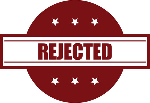 Bold red rejected stamp with stars clearly indicating disapproval denial or refusal