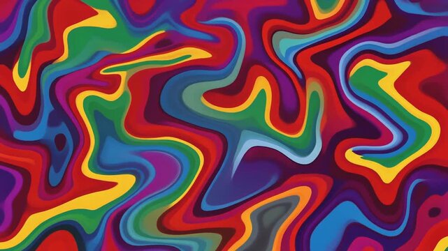 Vibrant Psychedelic Liquid Swirl Animation Background