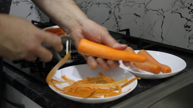 peel vegetables with a vegetable peeler