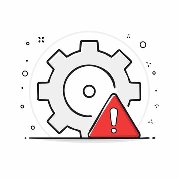 Warning Sign with Gear Icon
