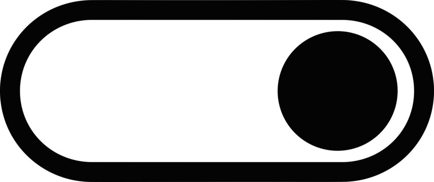 On/Off Toggle Switch Icon, Simple UI Control Element, Digital Interface Button