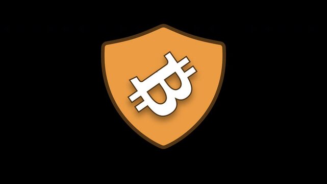 Bitcoin shield security animation