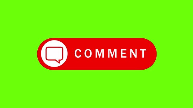 Comment button animation for a video channel. comment text reveal animation, social media. Flat Design comment. comment icon Animation, 4k Comment Push Buttons for YouTube. red comment icon button.