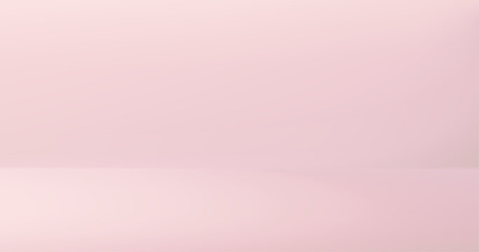 Soft pink gradient studio background with elegant rose gold accents. Vector backdrop for spring product displays and luxury cosmetic presentations on minimalist platforms