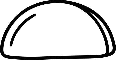 Simple dome shape icon, hand-drawn outline, geometric form, minimalist design © Palyerff