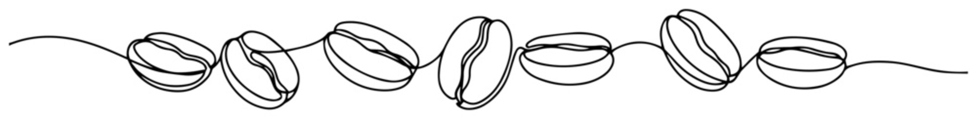 coffee beans row line art vector © Wieslaw