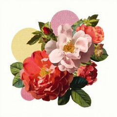 Obraz premium Vintage floral collage art