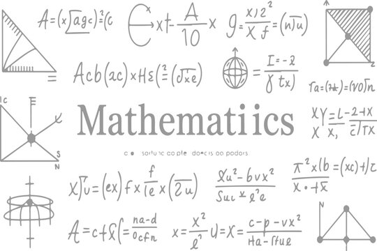 Math formulas on blackboard seamless vector illustration of mathematics equations and algebra education chalk drawing science school background