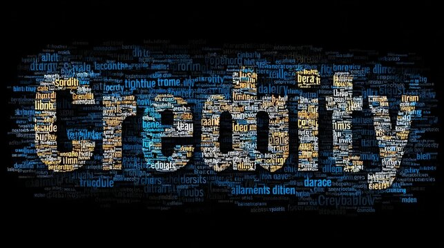 Business concept word cloud template representing credibility, designed as a vector tag cloud background.