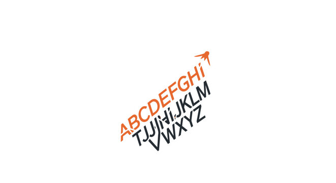 Colorful Alphabet Letters Typography Design.