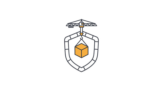 Engineering badge with cube logo.