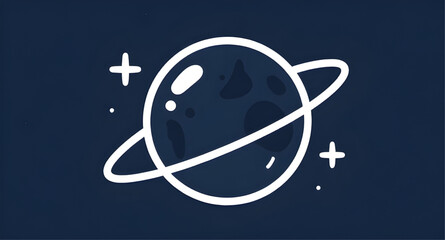 space, planet, ringed, astronomy, cosmic, satellite, galaxy, orbit, celestial, minimalist, lineart, universe, sci-fi, icon, vector, illustration, isolated © BPIXEL