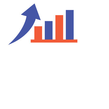 Financial growth icon with rising bar chart