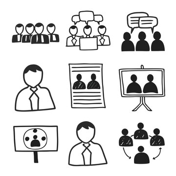 Meeting icon set vector