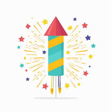 Colorful Firework Rocket Illustration