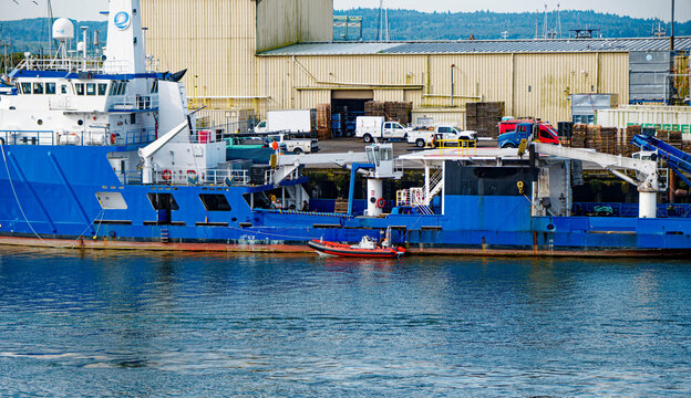 Large Commercial Fishing Vessel and Crab Pot Storage at the Port of Astoria
