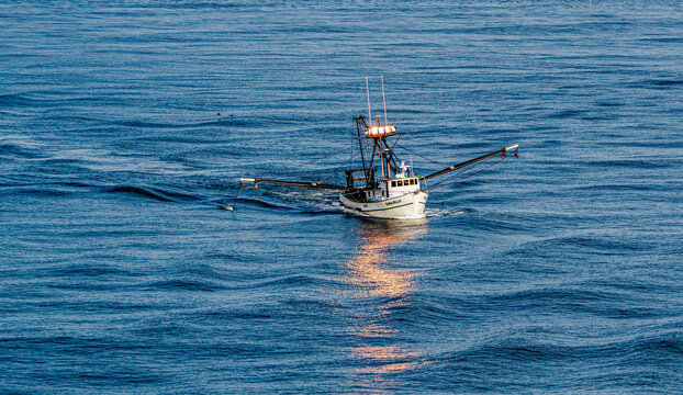 Zora Belle Commercial Fishing Vessel Working on the Columbia River at Dusk