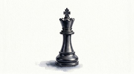 Fototapeta premium Black Chess King Piece – Strategic Game Icon