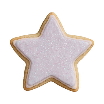PNG Sparkling star-shaped sugar cookie.