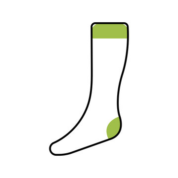 Leg gaiter icon. Sports and fencing gear line symbol. Color.