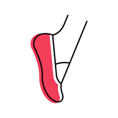 Pointe shoe icon. Arts and ballet line symbol. Color. © M.Style