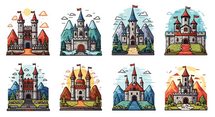 Collection of Fantasy Castles and Palaces in Various Landscapes © Gabriel