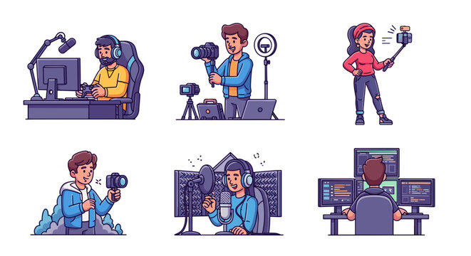 Diverse Content Creators Using Technology for Online Streaming and Video Production