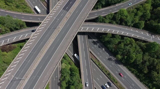 Complex Motorway Interchange in Birmingham, United Kingdom