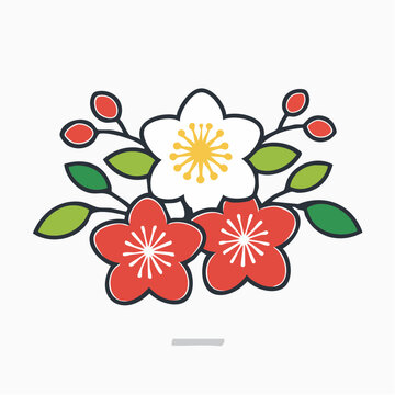 Japanese Plum Blossoms Illustration