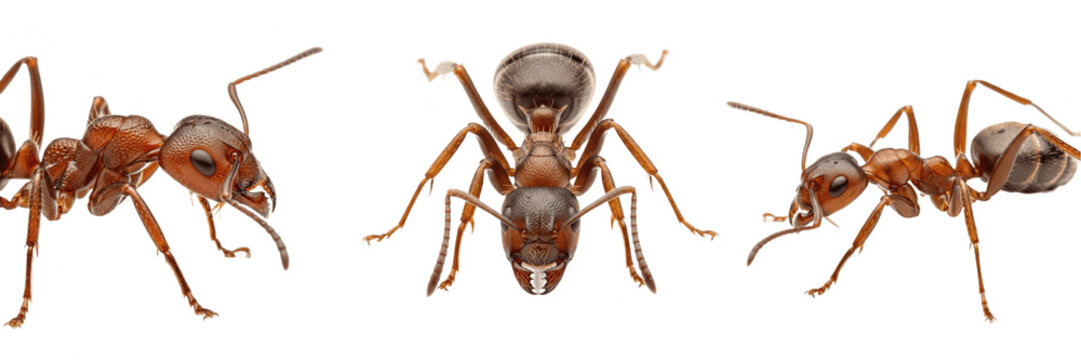 3D Render Red Ant Set, Realistic Fire Ant Insect Illustration, Pest Control Graphic, Little Worker Ants Collection, Detailed Household Pests Macro Pack, Isolated on Transparent Background PNG Digital 