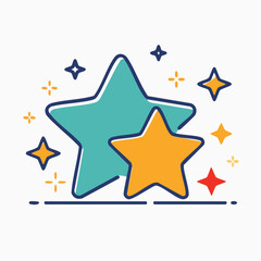 Fototapeta premium Two Stars with Sparkles