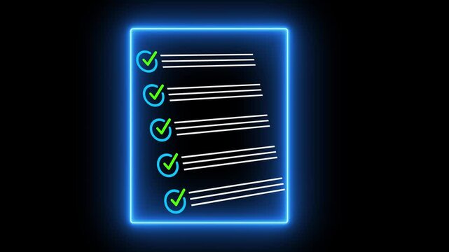 Professional entrepreneur businessman working in office check checklist form document report checkbox questionnaire task to-do list. Motion graphics of verified concept.4k quality video animation.
