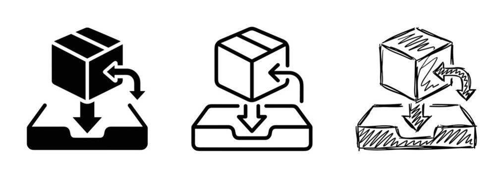 Delivery Box Icons, Shipping Package Set, Logistics Inbound Icons