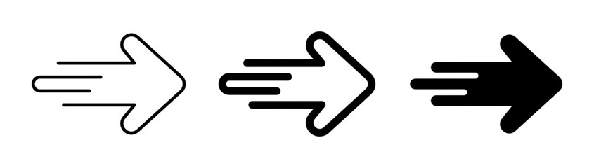 Speeding Arrow Icons, Motion Graphics, Forward Direction, Next Step, Progress Symbols © pixostudio