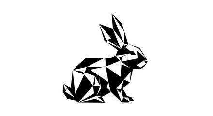 Geometric polygonal rabbit silhouette profile. © Arzan
