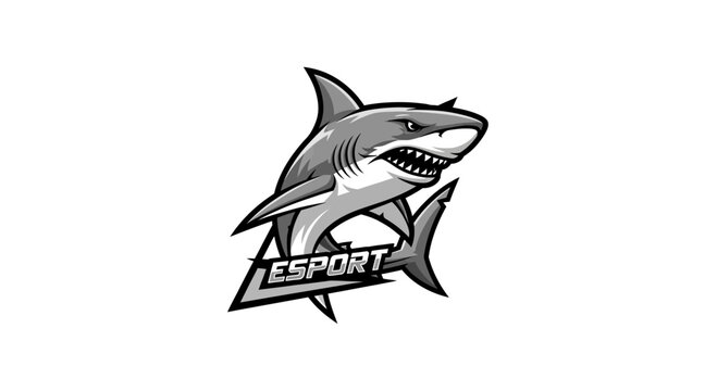 Shark Esport Logo Design Concept.