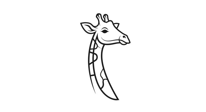 Giraffe head and neck illustration.