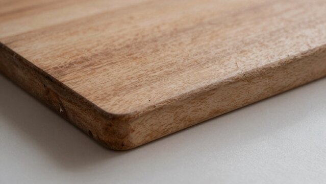 Close-up wooden surface likely cutting board showcasing natural grain texture wood appears light beech oak smo