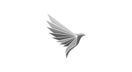 Fototapeta premium Abstract geometric bird logo design in flight.