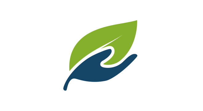 Hand cradling a vibrant green leaf symbolizing nature care.