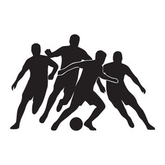 Group of Soccer Players Silhouette © mainulislammoon