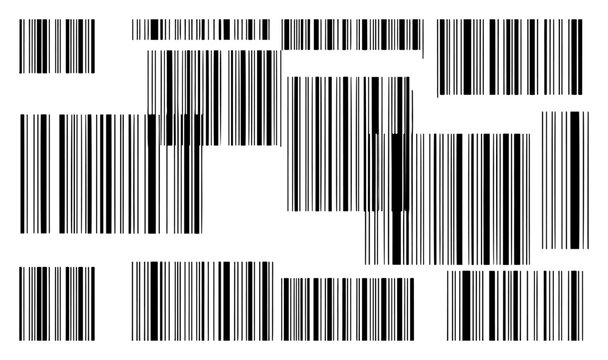 Barcode pattern with overlapping vertical lines in abstract modern style