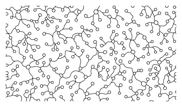 Network nodes pattern with interconnected curved lines in minimalist abstract style